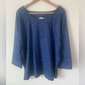 Talbots Women’s Navy Blue Leisure Long Sleeve Top w/Crisscrossed Back Size XL